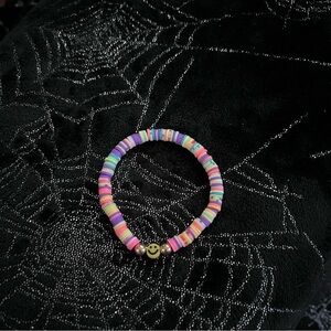 Pink clay bead bracelet